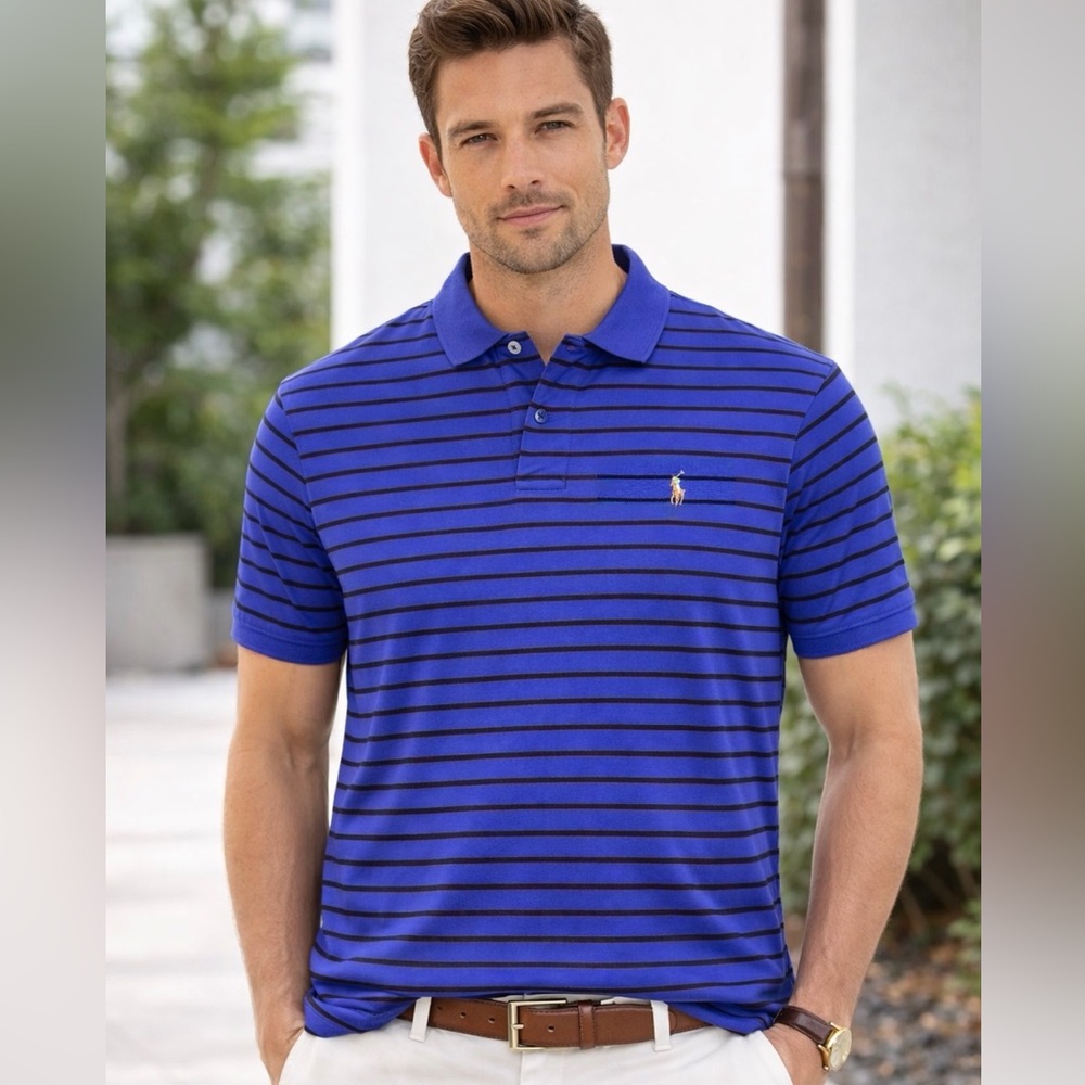 Polo Ralph Lauren VTG Classic Fit Striped Performance Polo Shirt Pima Sz XL NWOT